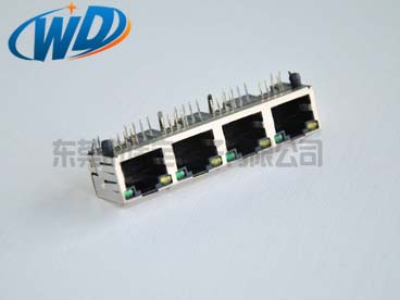 56系列 1X4 四口帶燈帶彈片RJ45 網(wǎng)絡插座